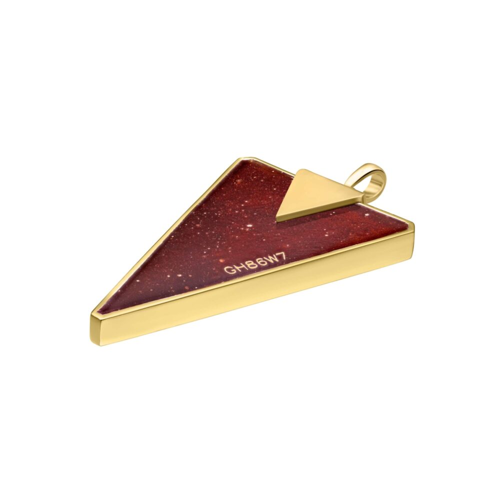 VINCELLS GLORIOSUS pendant in yellow gold with red wine stone - Image 4