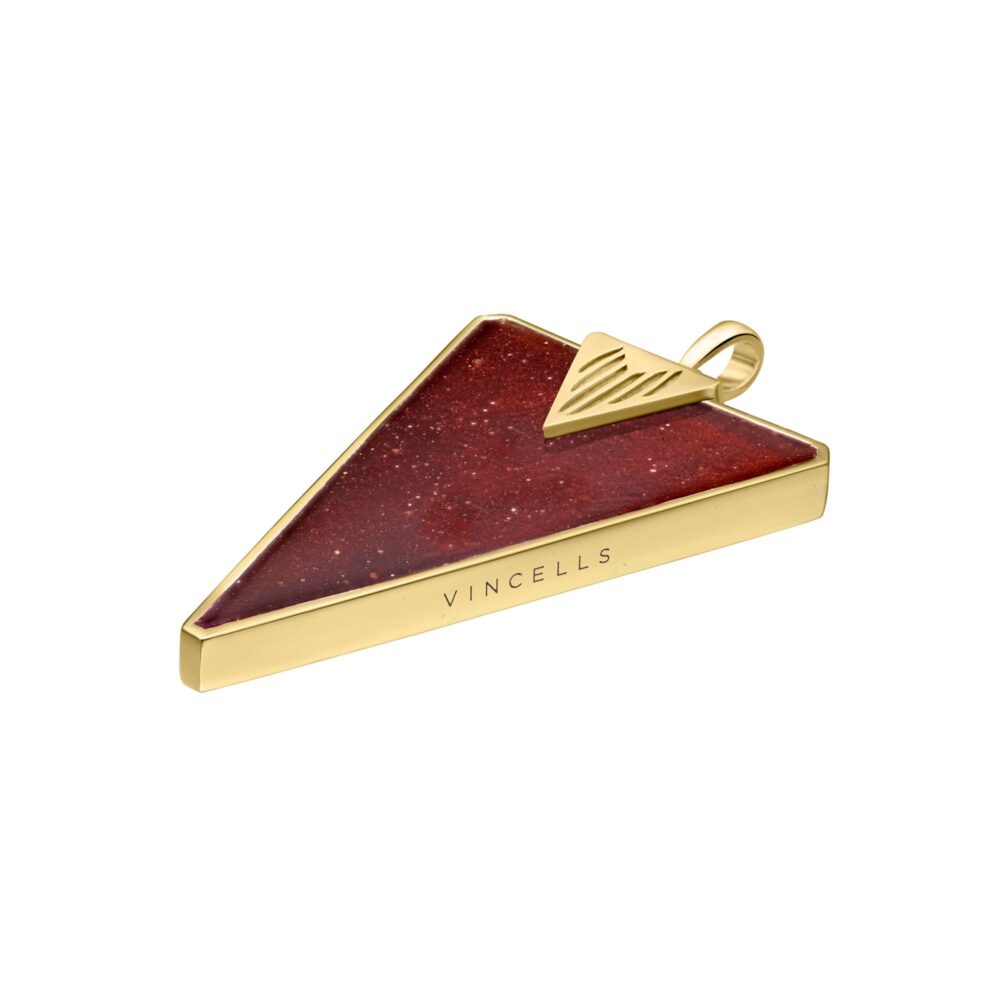 VINCELLS GLORIOSUS pendant in yellow gold with red wine stone - Image 3