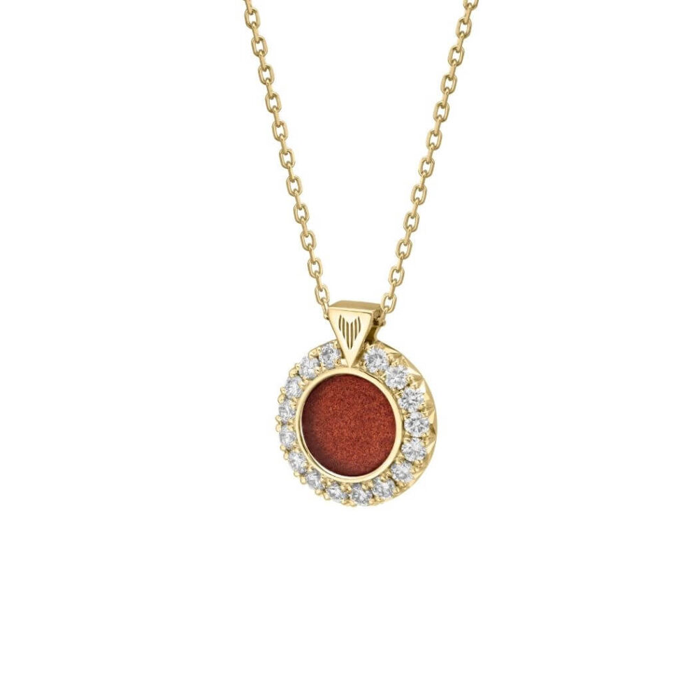 VINCELLS MIRABILITAS FAMILIA pendant in yellow gold with red wine stone - Image 2