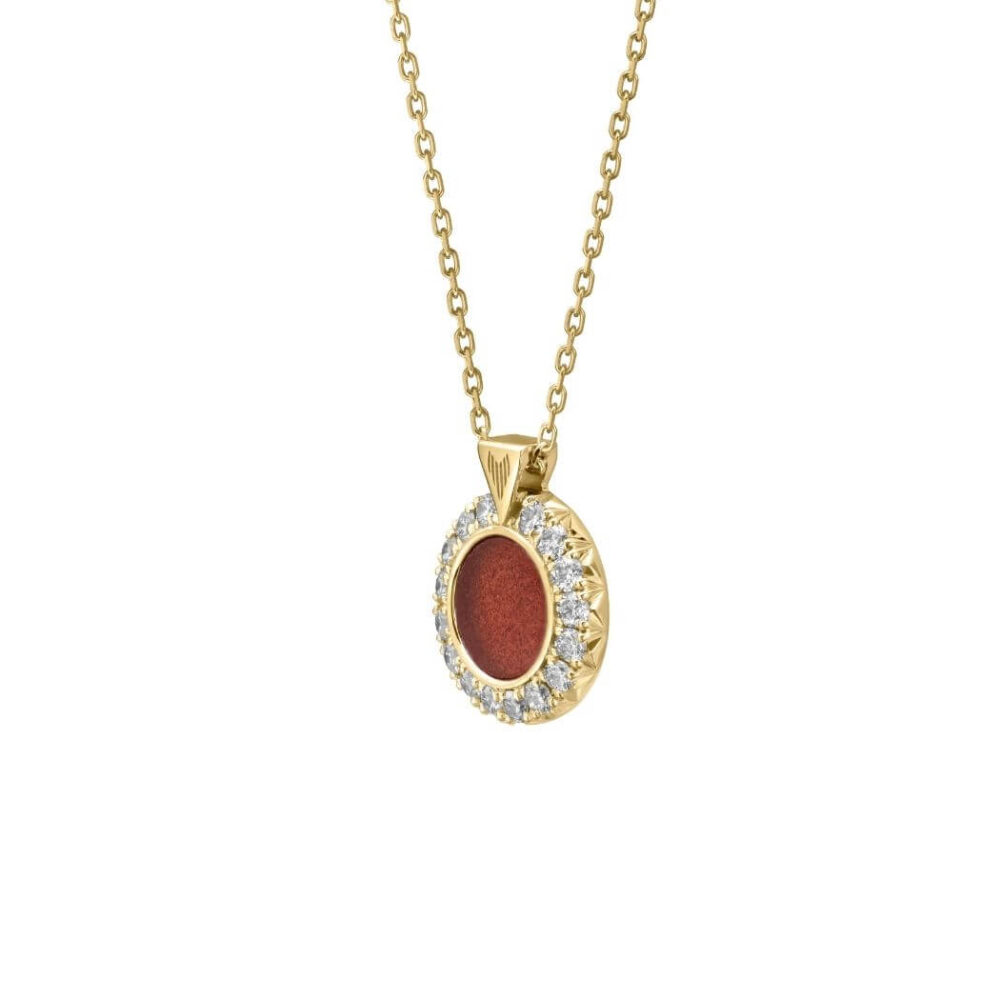 VINCELLS MIRABILITAS FAMILIA pendant in yellow gold with red wine stone - Image 3