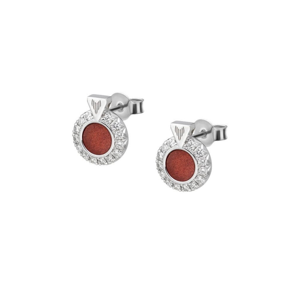VINCELLS MIRABILITAS FRATRUM earrings in white gold with red wine stone - Image 2