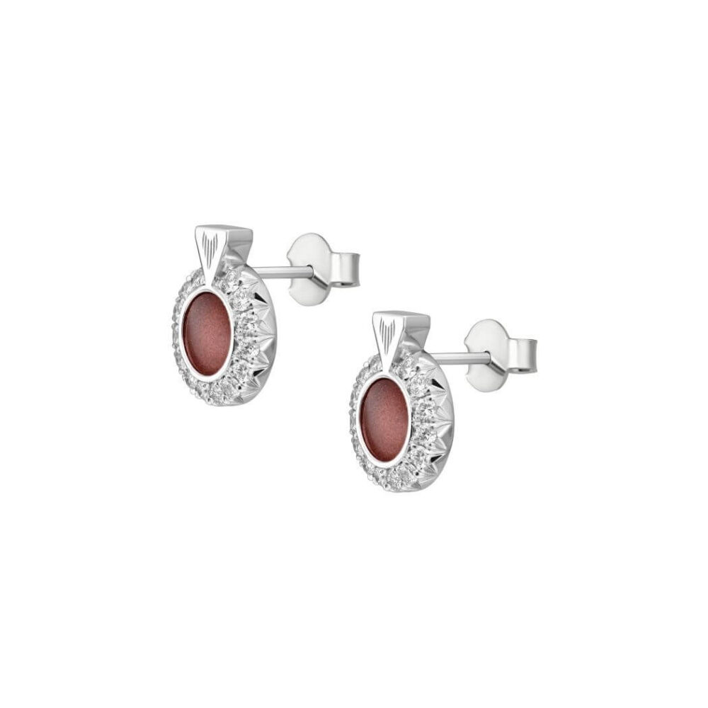 VINCELLS MIRABILITAS FRATRUM earrings in white gold with red wine stone - Image 3