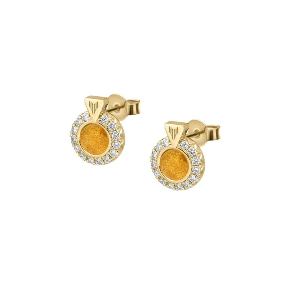 VINCELLS MIRABILITAS FRATRUM earrings in yellow gold with white wine stone - Image 2