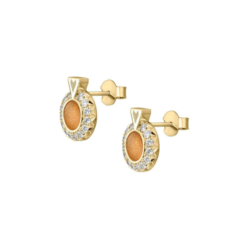 VINCELLS MIRABILITAS FRATRUM earrings in yellow gold with white wine stone - Image 3