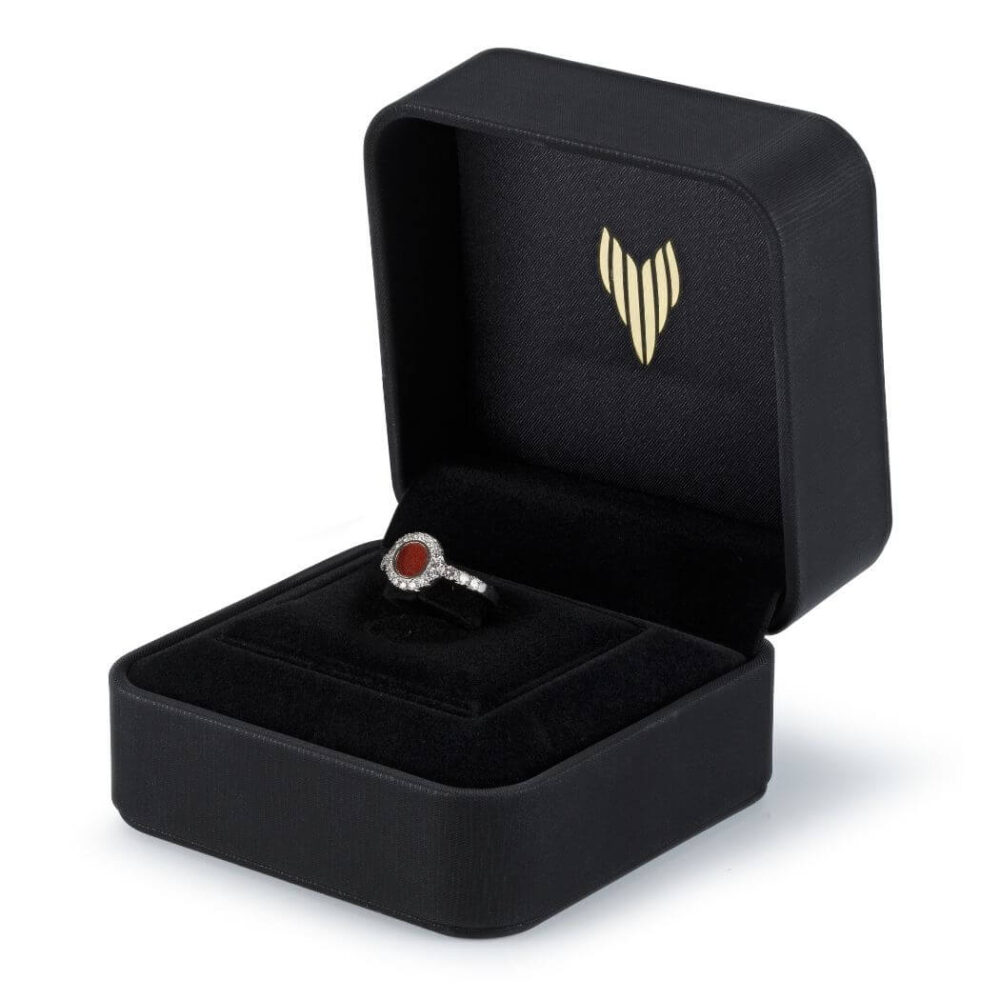 VINCELLS MIRABILITAS GRATIA ring in white gold with red wine stone - Image 4