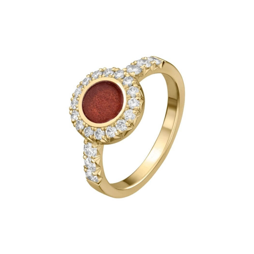 VINCELLS MIRABILITAS GRATIA ring in yellow gold with red wine stone - Image 2